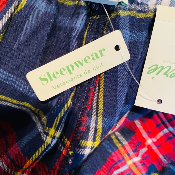 Aerie Plaid Cotton Flannel Red Navy Loungewear Pajama Pants Sleepwear Small NEW - Picture 9 of 10